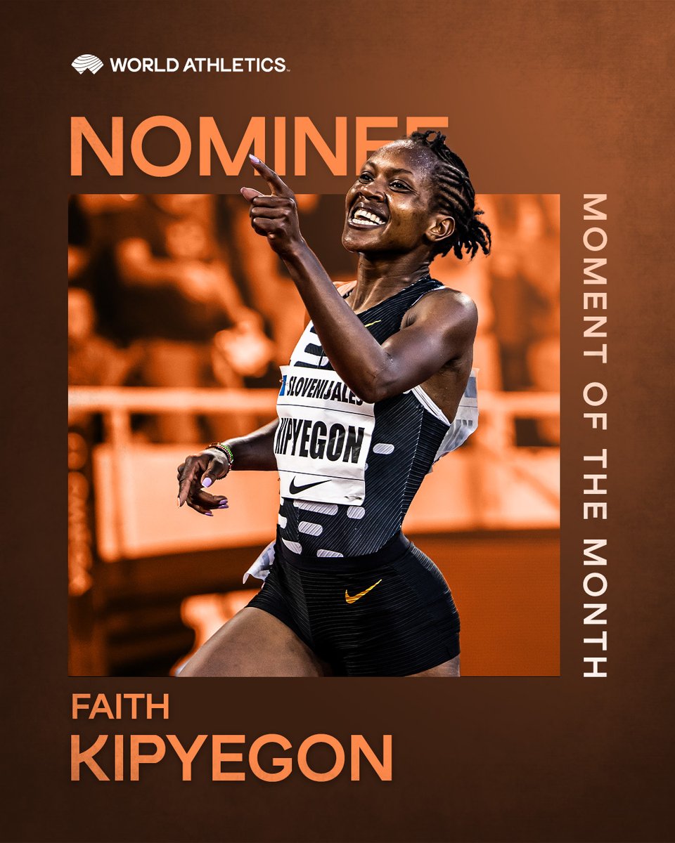 🔄 Retweet to vote for Faith Kipyegon's world record in the mile of 4:07.64 at the @MeetingHerculis 🙌