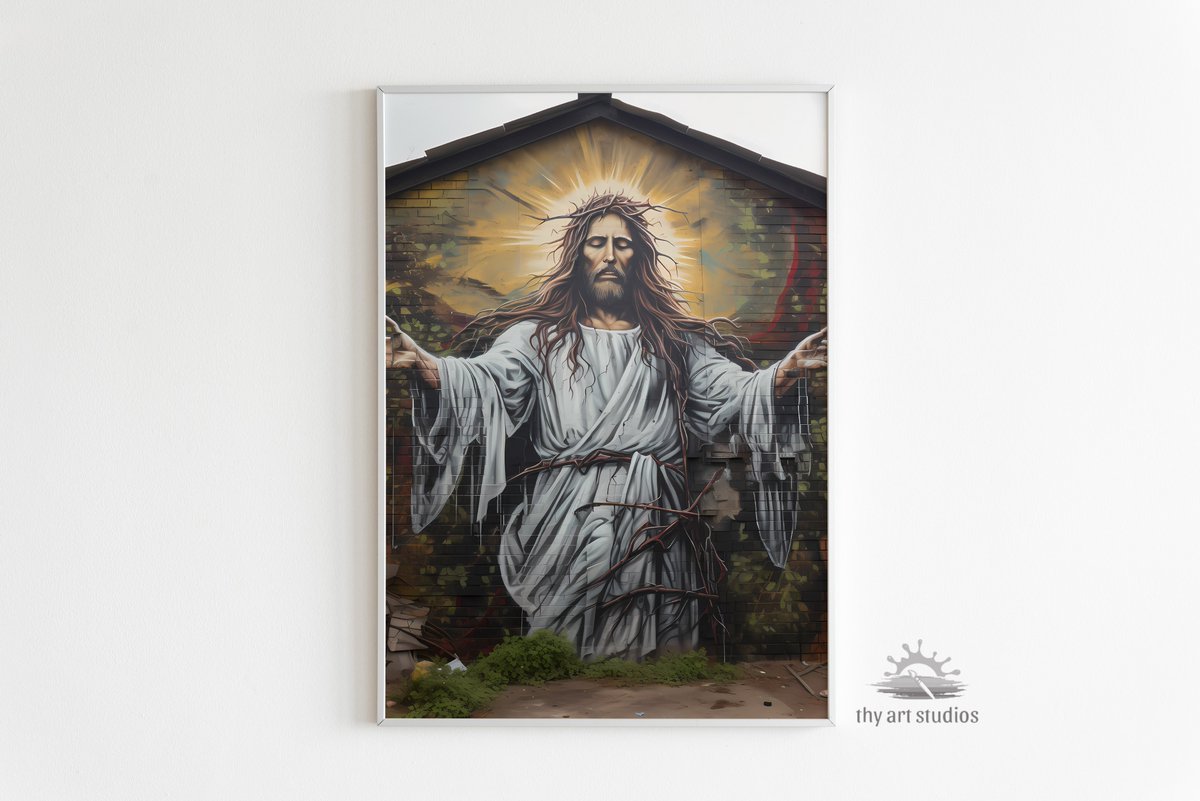 Excited to share the latest addition to my #etsy shop: Christian Graffiti, Jesus Graffiti, Contemporary Christian Art, Modern Religious Painting, Jesus Art etsy.me/3rRIyEB #contemporary #architecturecityscape #christianwall #jesuscanvas