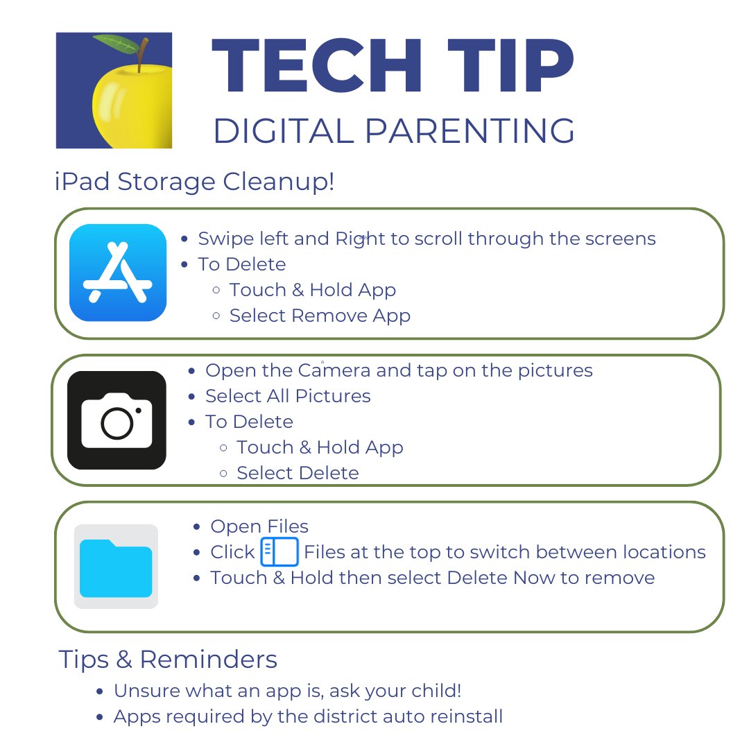 rlascusd116's tweet photo. The start of a new school year is just around the corner!  Now is a good time to do a iPad clean-up to be ready for the first day of school!  Today's #TechTipTuesday116 shows you how to give your iPad a fresh start! https://t.co/trtR0TI2tD