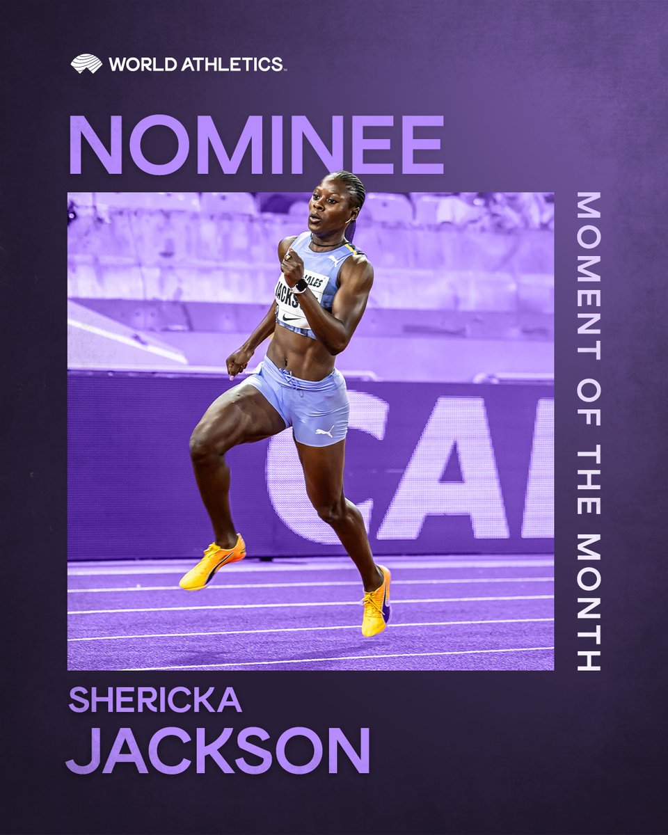 WorldAthletics's tweet photo. @MeetingHerculis @Diamond_League @LylesNoah @London_DL @usatf @RCrouserThrows 🔄 Retweet to vote for @sherickajacko's 10.65 100m at the Jamaican Championships 🙌 https://t.co/baC4w1uJSx
