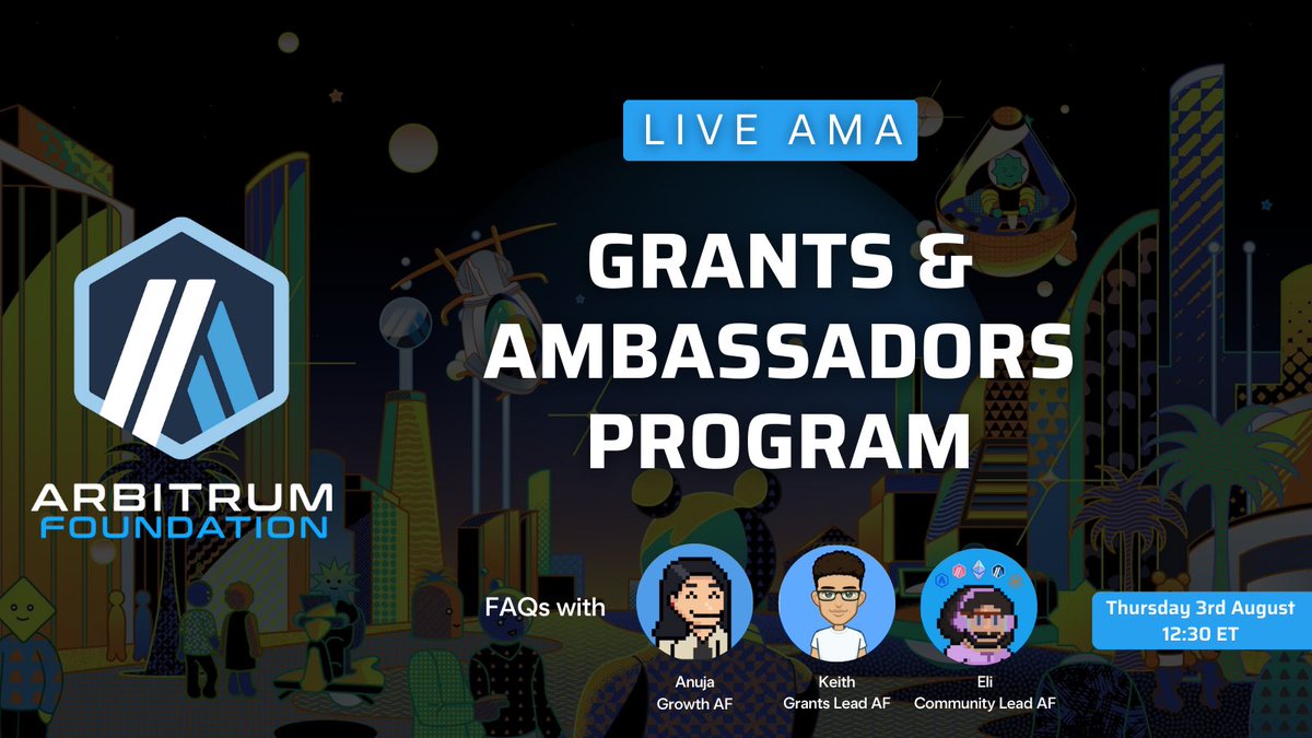 Set your reminders for the Ambassadors &amp; Grants Program AMA.💙🧡

🗓️ Thursday, 3rd August, 12:30 ET
📍Space: x.com/i/spaces/1gqxv…