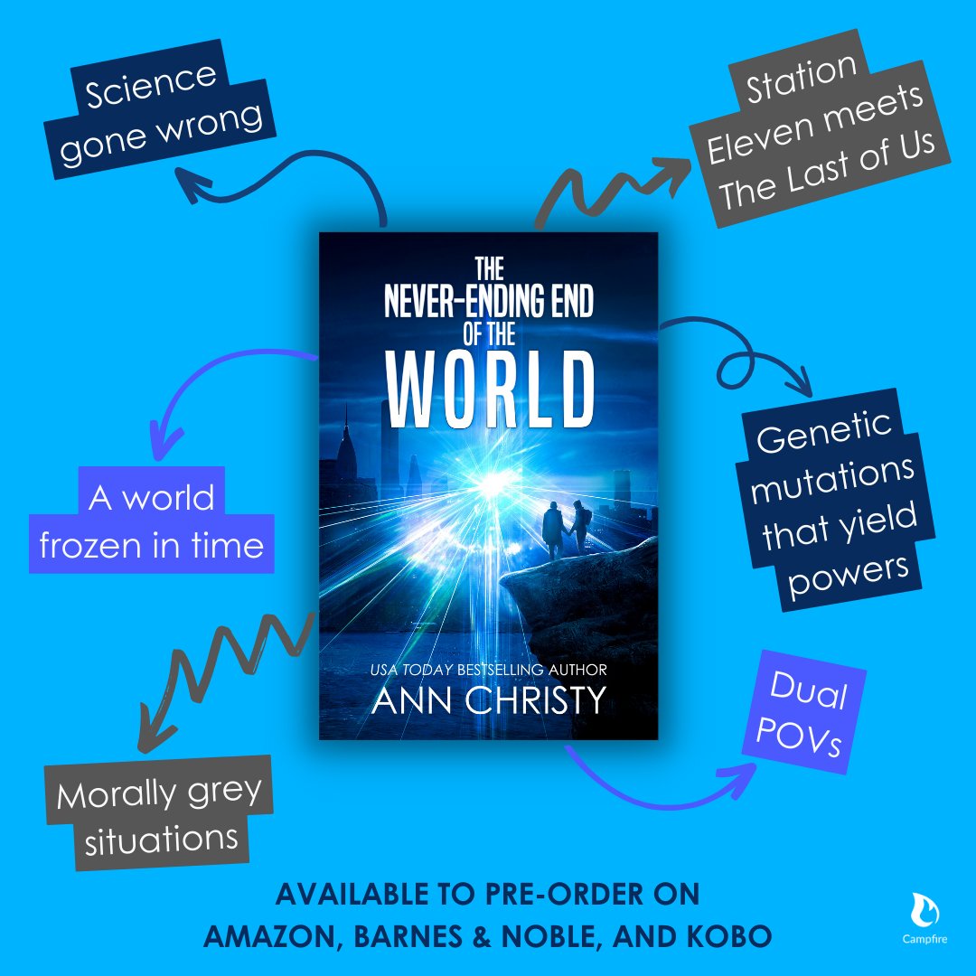 campfirewriting's tweet photo. 4.35/5 stars from 120+ readers on Goodreads 💙 The Never-Ending End of the World releases in ONE WEEK! The #NEEW eBook is still available to pre-order for $0.99: https://t.co/lrwg3IEZfR https://t.co/5HKLtV96H8