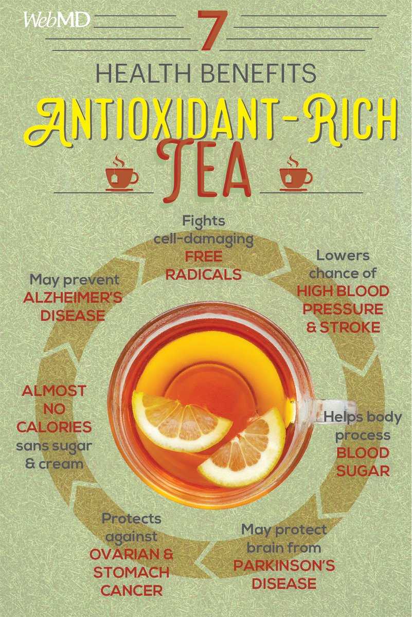 Studies have linked tea to a lower chance of getting certain types of cancers, type 2 diabetes, Parkinson’s, and heart disease. undefined