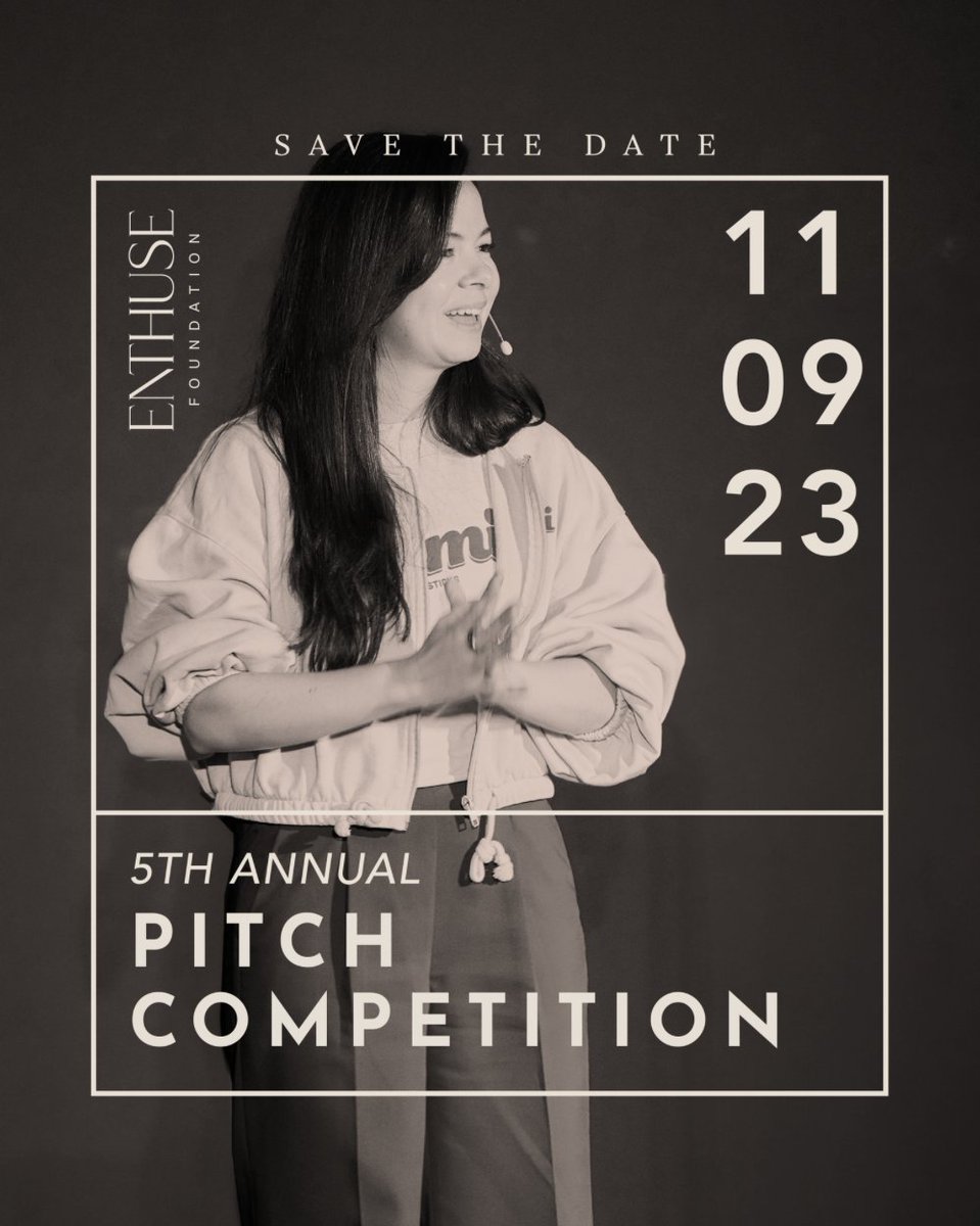 Enthuse_Fndn's tweet photo. We are officially in #PitchCompetition season. Make sure to circle Nov. 9 on your calendar and get ready to apply to this year’s event. More than $35K in cash and prizes are up for grabs. Applications open on August 21. #NewtoNext 

https://t.co/iLUi6yAKWX https://t.co/4I6rHoZj0b