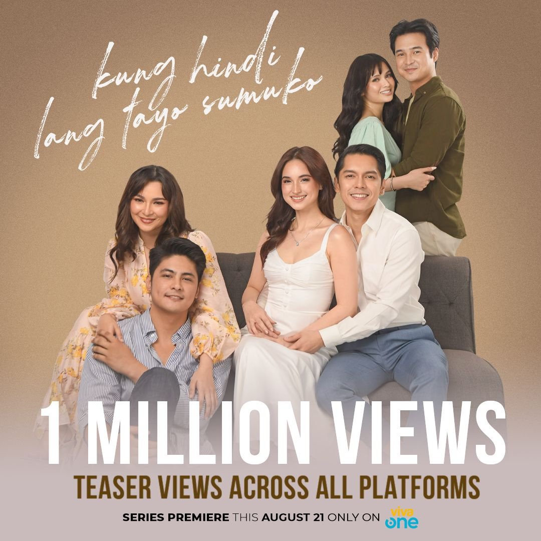 VivaOnePH's tweet photo. 1 MILLION na ang napakilig at napaiyak! Pero TEASER palang yan! 

'KUNG HINDI LANG TAYO SUMUKO'. Starring Carlo Aquino, Coleen Garcia, Jerome Ponce, Rhen Escano, Ryza Cenon and Kiko Estrada.

August 21 only on Viva One!

Ready na ba ang mga puso niyo? 👉 https://t.co/haEFatMq0W https://t.co/tXdbtgCK2h