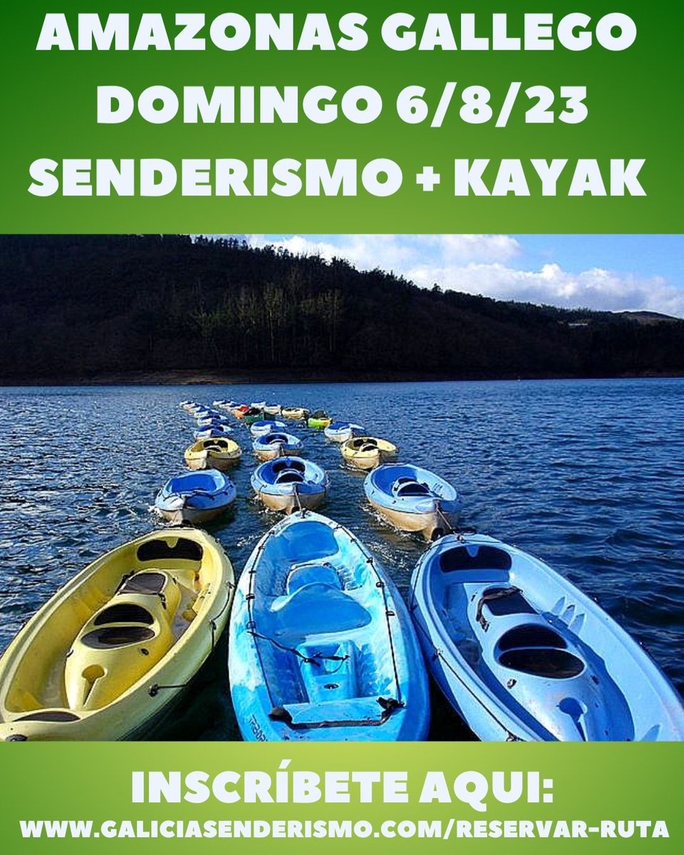 ÚLTIMAS PLAZAS 🚶‍♂️🚶🙌
SENDERISMO + KAYAK 🚶‍♂️🚶🛶 AMAZONAS GALLEGO 🌊
DOMINGO 6/8/23 👌
Inscríbete aquí:  galiciasenderismo.com/reservar-ruta

PLAZAS LIMITADAS 🎟️
Galicia Senderismo 
INFO☎️: 609531105