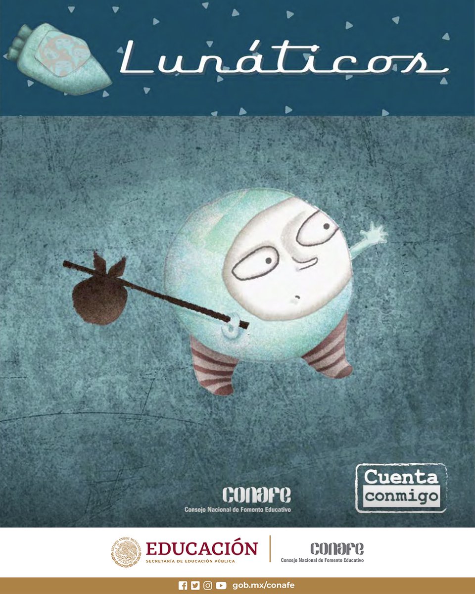 CONAFE_mx's tweet photo. Un cohete espacial es lanzado al espacio para buscar a la luna. Su tripulación: cuatro niños y un chimpancé👧🏻🧒🏻👧🏻🧒🏻🐒. Ellos son los “Lunáticos” de Jimena M. Vázquez, a quienes por cierto, también les gusta leer. #LibroConafe
Haz clic aquí: 👇
https://t.co/Dm56rEjkdb https://t.co/DnTQlLEPrW
