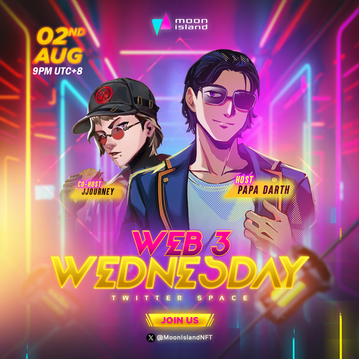 Get ready for the highly anticipated event of the week 😍

Join us for #Web3 Wednesday tomorrow at 9pm HKT!

📍Listen here: x.com/i/spaces/1LyGB… 
--
每週引人期待的Spaces又要來了 😍

讓我們一同參加明天晚上9點HKT的Web3星期三吧！

📍參加連結：x.com/i/spaces/1LyGB…

#NFT #Crypto