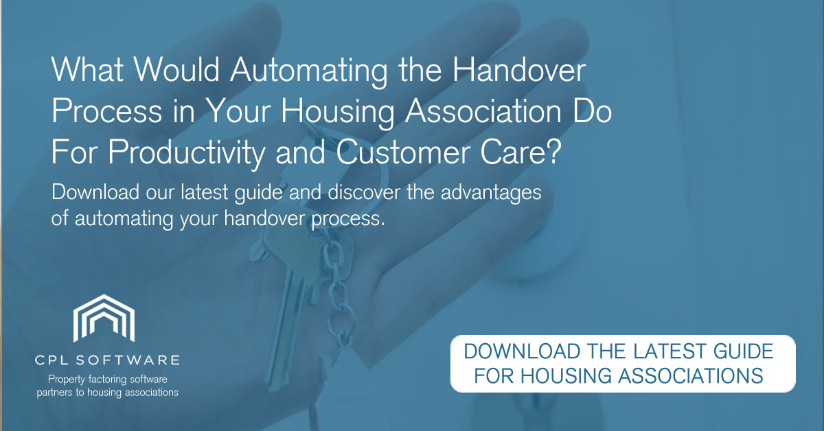 CPLSoftware's tweet photo. ๐ A U T O M A T E D H A N D O V E R P R O C E S S โฌWhat would automating the handover process in your housing association do for productivity and customer care in your housing association? Download our new guide https://t.co/rXqpvLcTev #housingassociation | #handoverprocess https://t.co/kBjW9tbGdU