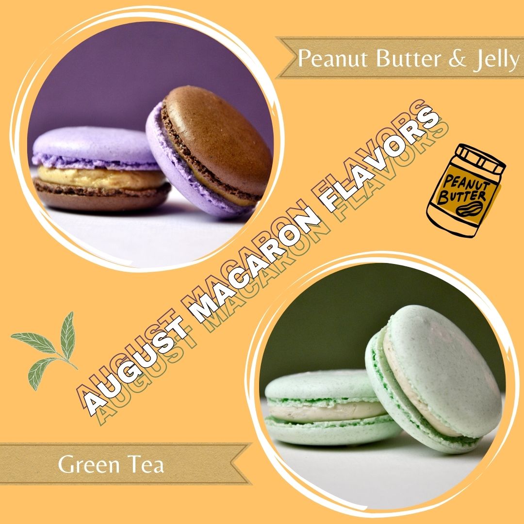 Sugar Bliss (@sugarblisscakes) on Twitter photo Introducing…our August Macaron Flavors 🤎💜💚! Our PB&J and Green Tea Macarons are here for the entire month! 
#smallbusiness #womanowned #chicagoeats #chieats #eaterchicago #blissfullysweet #chicagomacarons #macarons #backtoschool #greentea #peanutbutterandjelly #pbandj Introducing…our August Macaron Flavors 🤎💜💚! Our PB&J and Green Tea Macarons are here for the entire month! 
#smallbusiness #womanowned #chicagoeats #chieats #eaterchicago #blissfullysweet #chicagomacarons #macarons #backtoschool #greentea #peanutbutterandjelly #pbandj