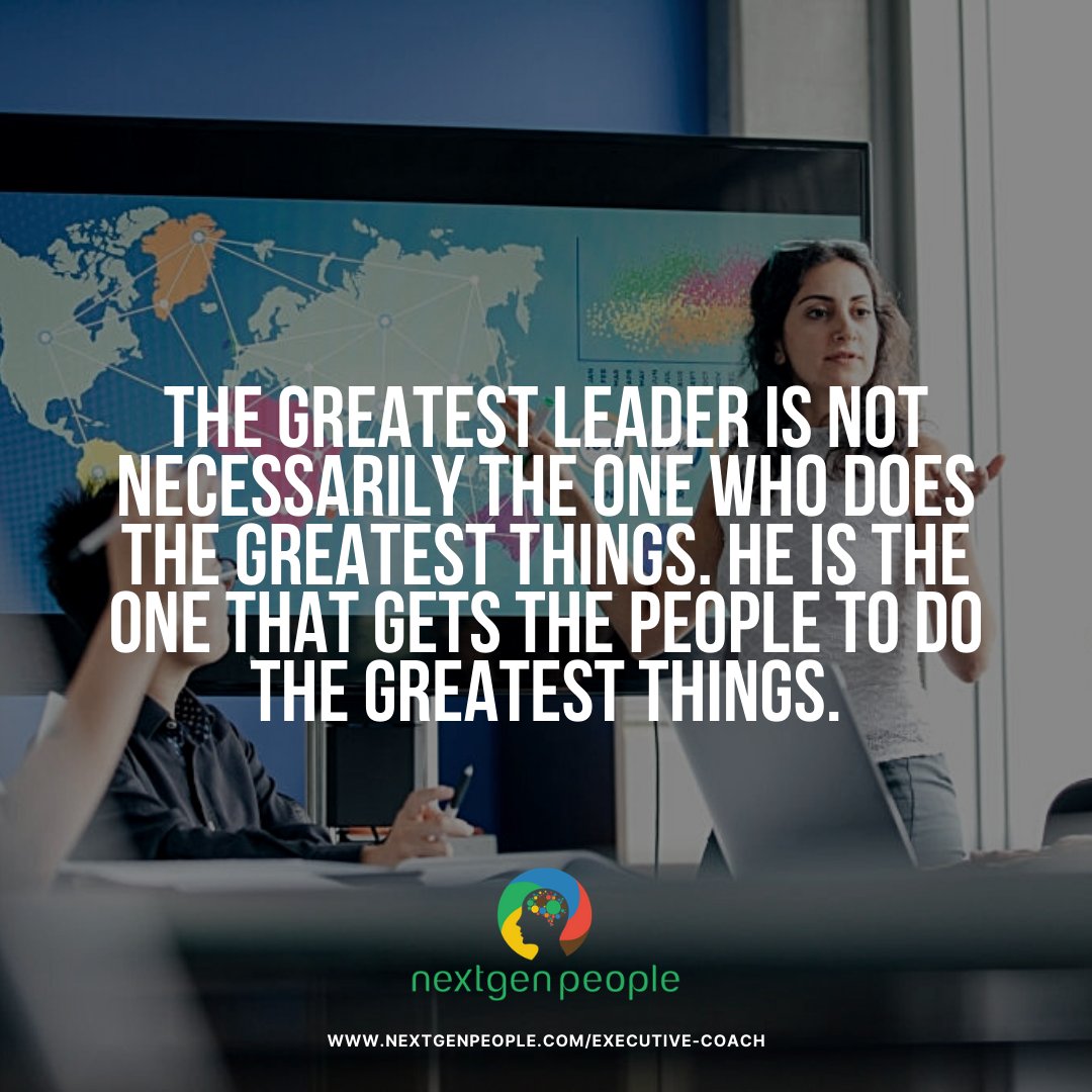 The greatest leader is not necessarily the one who does the greatest things. He is the one that gets the people to do the greatest things.
#drlepora 
#nextgenpeople 
#GreatestLeader
#LeadByExample
#InspireGreatness
#EmpowerOthers
#TeamAchievements
#MotivateToSucceed