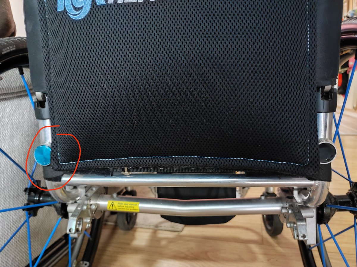 SachaAston's tweet photo. @RGKWheelchairs missing this matching blue bit from the other side on my husband's tiga FX. Can it be replaced? If so, how? Thanks. https://t.co/uVslzos3d8