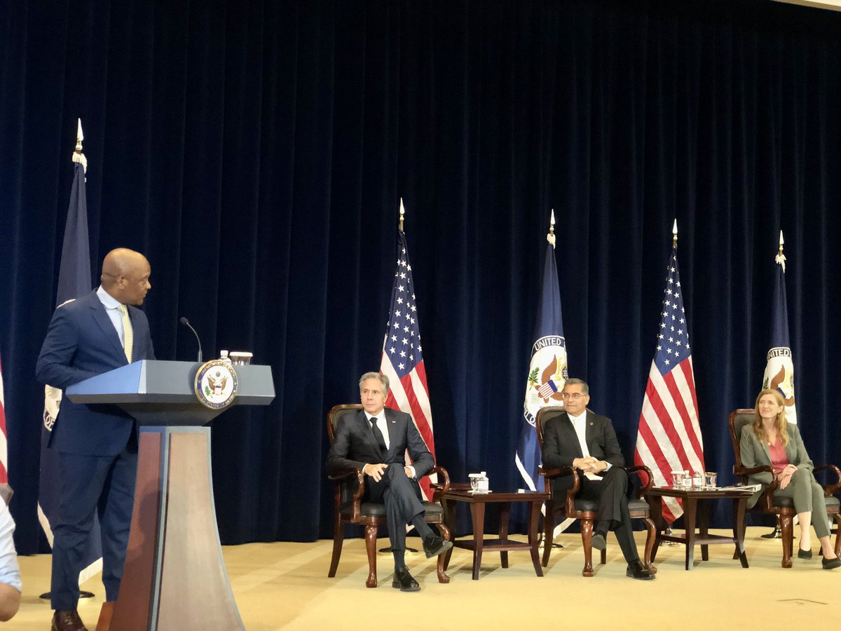 Historic &amp; exciting day that launches the new Global Health Security and Diplomacy Bureau in the <a href="/StateDept/">Department of State</a> led by <a href="/SecBlinken/">Secretary Antony Blinken</a> <a href="/PowerUSAID/">Samantha Power</a> <a href="/SecBecerra/">Secretary Xavier Becerra</a> <a href="/JNkengasong/">John Nkengasong</a>, building on silo-breaking success of <a href="/PEPFAR/">PEPFAR</a>, applied to address new threats &amp; the next big pandemic