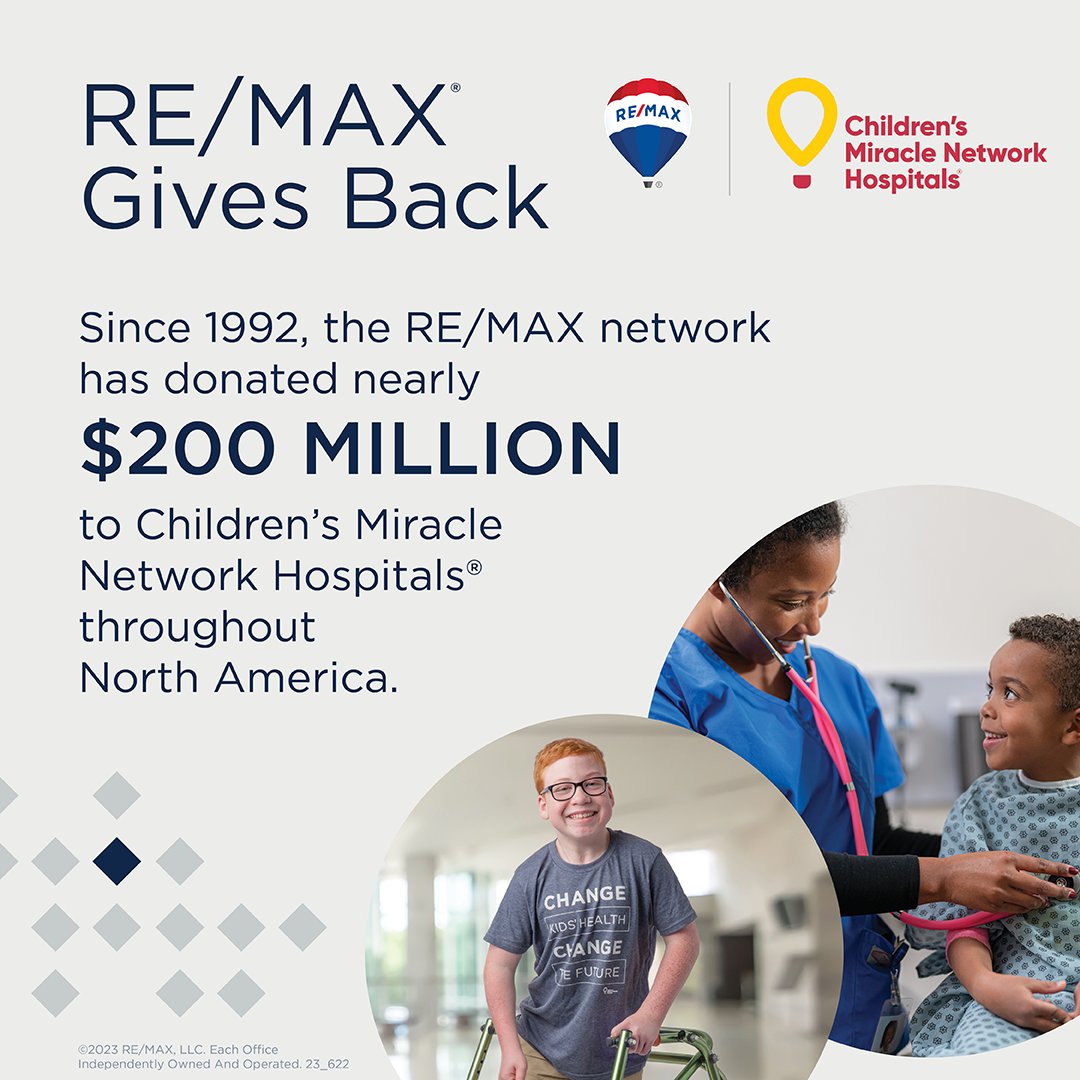 The RE/MAX Network has donated nearly $200 million towards changing the lives of children since 1992. 💙 #MonthofMiracles

Donate now to support the kids of @CMNHospitals! 👇 
rem.ax/MonthofMiracle…