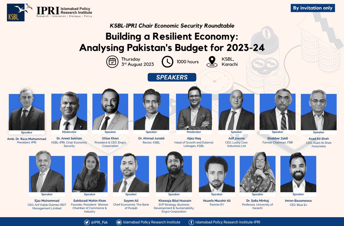 IPRI_Pak's tweet photo. 📈 Building a Strong Future: Unraveling Pakistan's Budget 2023-2024 🇵🇰💼 Join the conversation as we dissect the strategies driving economic resilience and growth in the nation. #PakistanBudget2023 #EconomicResilience" https://t.co/I30PfXN3kK
