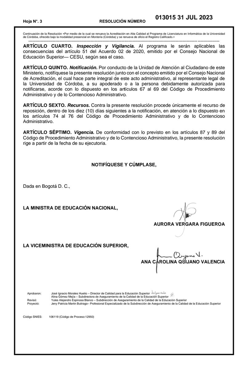 Felicitamos a estudiantes, profesores y graduados de la Licenciatura en Informática, por la renovación de la Acreditación en Alta Calidad que nos otorga <a href="/Mineducacion/">MinEducación</a>, a través de la resolución 013015 del 31 de julio 2023. Seguimos fortaleciendo nuestra cultura de la calidad.
