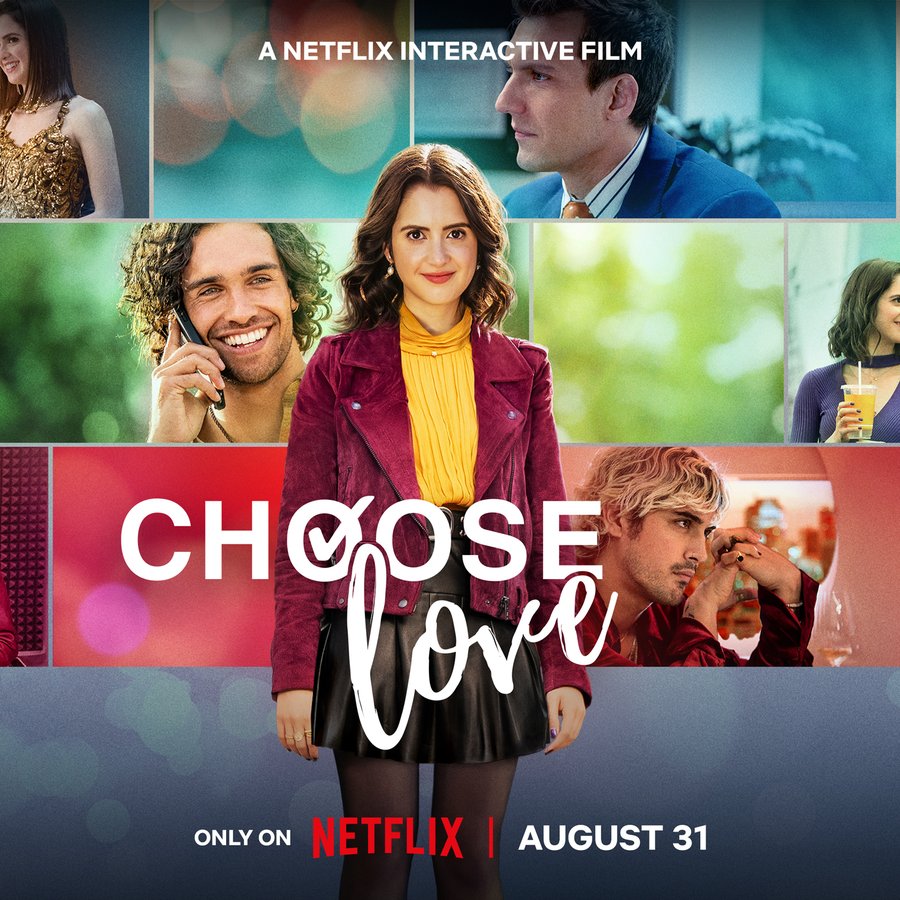 Gaceru's tweet image. El 31 de agosto se estrena la primera comedia romántica interactiva de Netflix. El espectador elige con quién se queda la protagonista.