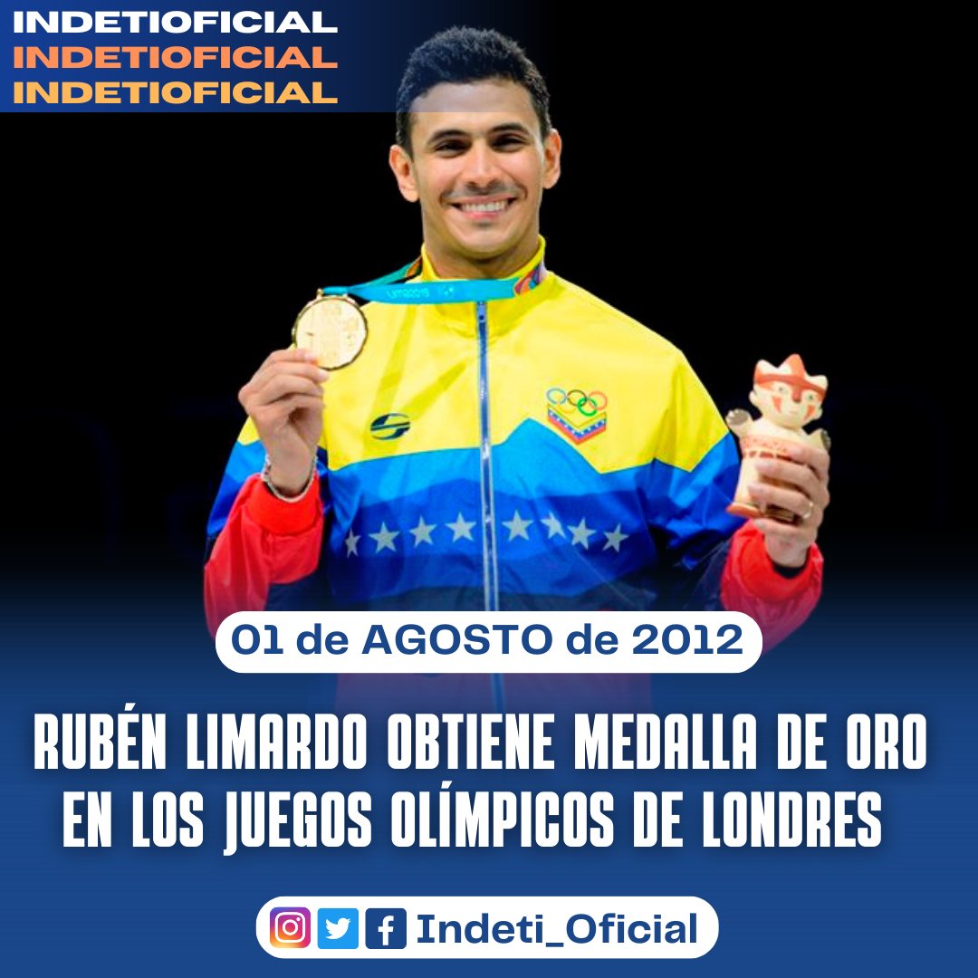 #TalDíaComoHoy | El 01 de agosto de 2012, el esgrimista venezolano Rubén Limardo alcanzó la gloria luego de ganar la final al noruego Bartosz Piasecki, con marcador de 15-10. Obtuvo la medalla de oro en los Juegos Olímpicos de Londres. 

¡Promovemos el deporte! 

#YoSoyTinaquillo
