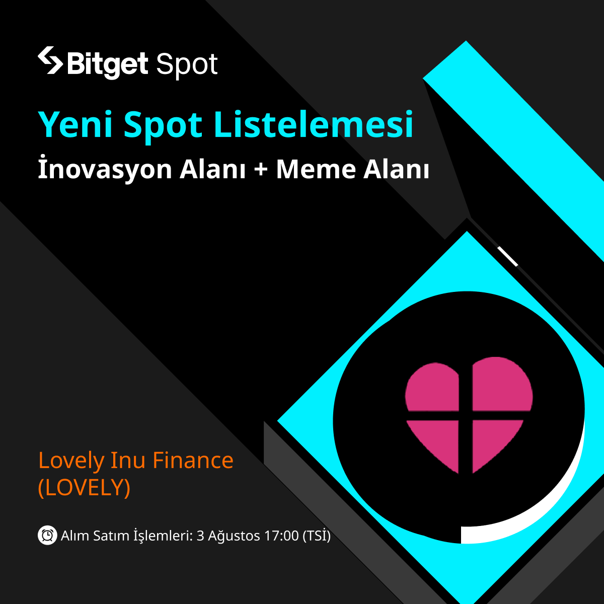 bitgetturkey's tweet photo. 🔥 #Bitget Yeni Spot Listeleme #LOVELYXBitget
❤️ @Lovely_finance #Bitget İnovasyon ve Meme Coin alanlarında listeleniyor!
🗓️
Yatırma: 1 Ağustos
Alım-Satım: 3 Ağustos
Çekim: 3 Ağustos
Detaylar 👉https://t.co/JThHDRCp0C https://t.co/F9mhGM4V3X