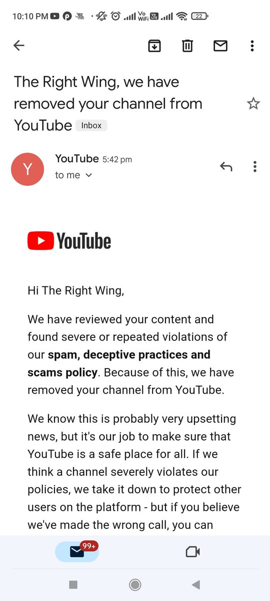 theRightwing17's tweet photo. @TeamYouTube please review again my channel If I violate any policy of YouTube my sorry but restore my channel https://t.co/x2VSjNNRvX https://t.co/fzJES8lPfS