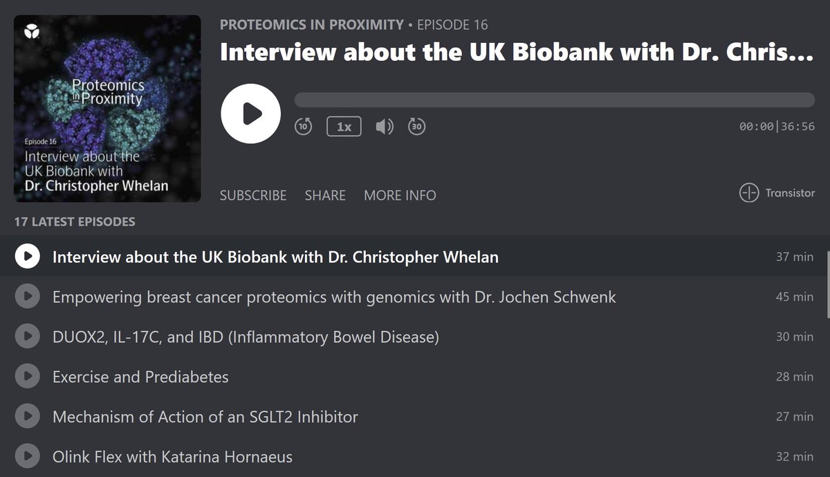 Karsten Suhre (@ksuhre) on Twitter photo If you want to know more about the background to the <a href="/uk_biobank/">UK Biobank</a> Pharma #Proteomics Project (UKB PPP), listen to the latest <a href="/OlinkProteomics/">Olink Proteomics</a> PodCast by <a href="/taylorlawley/">Cindy Taylor Lawley</a> <a href="/DaleYuzuki/">Dale Yuzuki</a> @Chlamydas, featuring UKB PPP project leader <a href="/chrisdwhelan/">Chris Whelan</a> ... what a feat!
olink.com/resources-supp… If you want to know more about the background to the <a href="/uk_biobank/">UK Biobank</a> Pharma #Proteomics Project (UKB PPP), listen to the latest <a href="/OlinkProteomics/">Olink Proteomics</a> PodCast by <a href="/taylorlawley/">Cindy Taylor Lawley</a> <a href="/DaleYuzuki/">Dale Yuzuki</a> @Chlamydas, featuring UKB PPP project leader <a href="/chrisdwhelan/">Chris Whelan</a> ... what a feat!
olink.com/resources-supp…