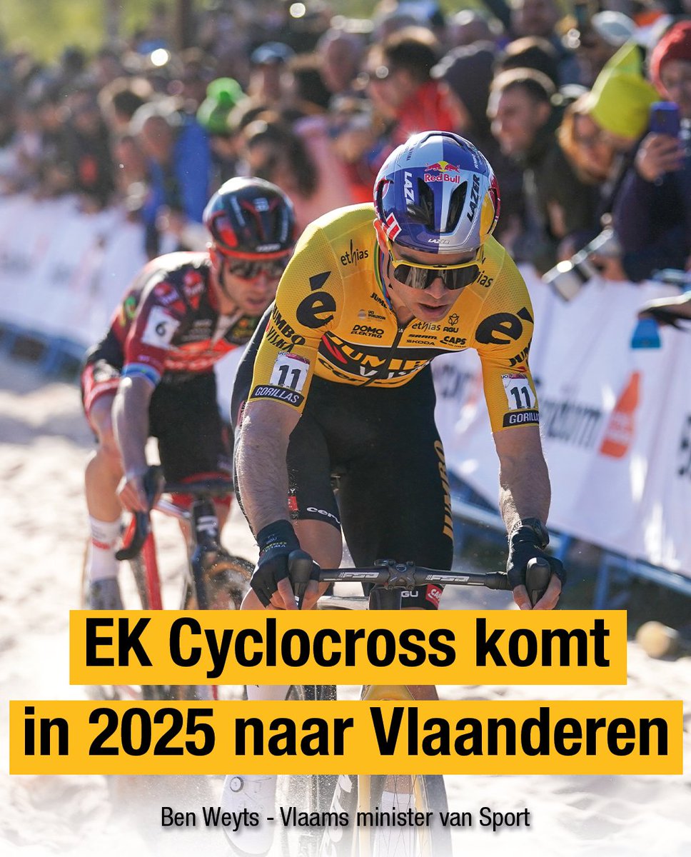BenWeyts's tweet photo. Vlaanderen haalt opnieuw een topsportevenement binnen: het EK Veldrijden gaat in 2025 door in Middelkerke. 💪

We versterken zo verder de uitstraling van Vlaanderen in het buitenland en maken de Vlamingen warm voor sport. https://t.co/3SdqcejBkV