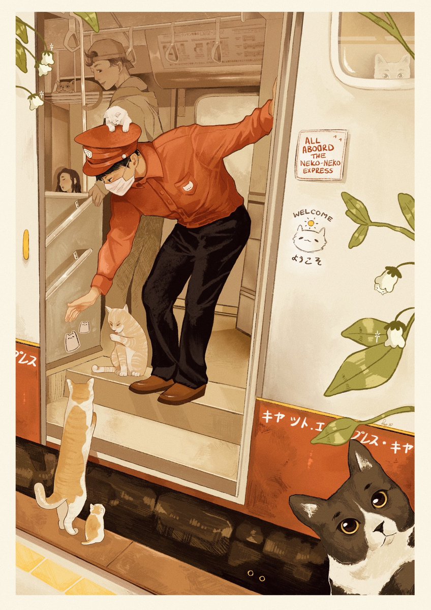 All aboard The Neko Neko Express 🚂 🐈