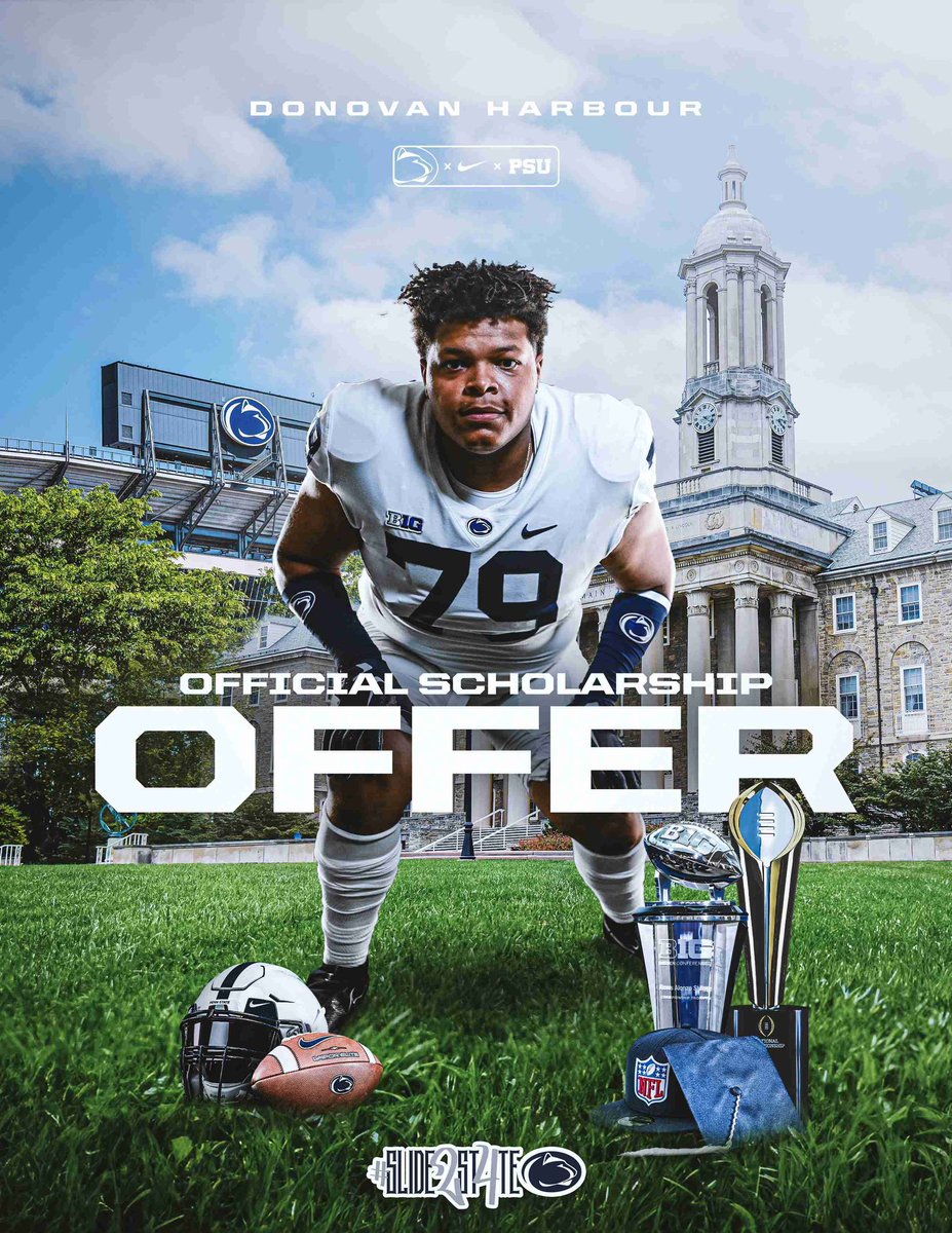 donovan_harbour's tweet photo. Blessed to have an official scholarship! 💙🤍
@PennStateFball 
#WEARE24 
#AGTG https://t.co/SbXirZUkLw
