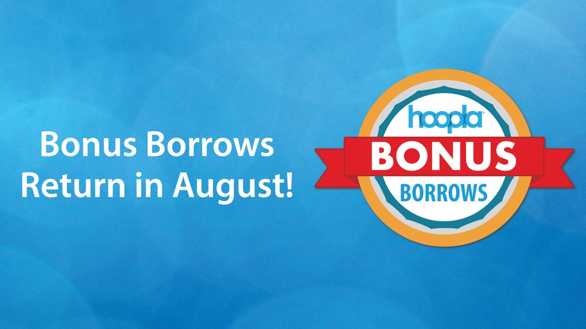 📚🎉 Did somebody say Bonus Borrows? 🎉📚 Your wish is granted! 🌟 Borrow from this collection during the month of August without using any of your monthly borrows: hoopla.app.link/bonusborrows/a…