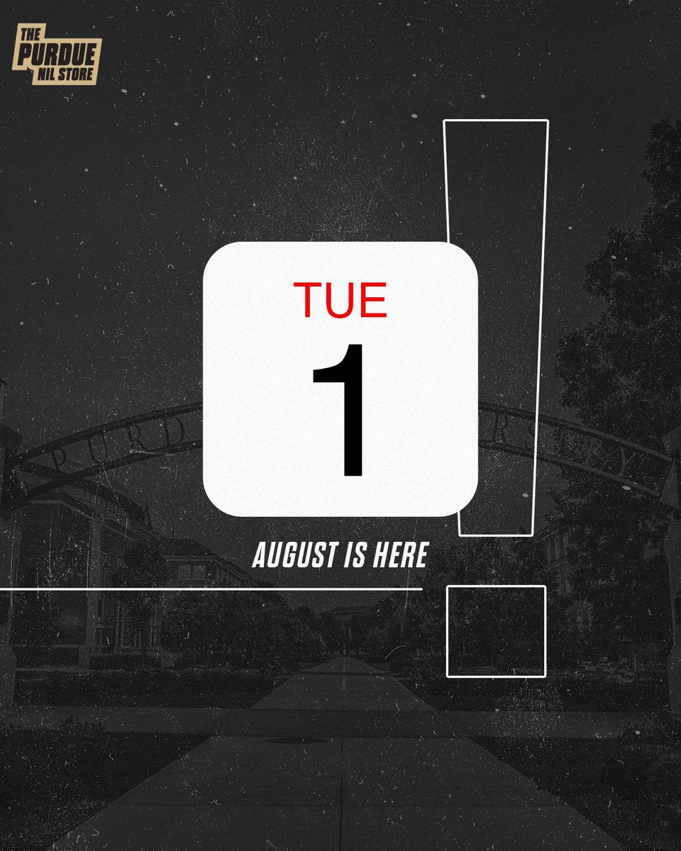 PurdueNILStore's tweet photo. August is back. Big things are coming. Sports come back this month.
#NIL #PurdueNIL #NILStore
@PurdueSports https://t.co/GniF1DXq0U