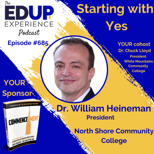 EdUpExperience's tweet photo. It’s YOUR time to #EdUp 

YOUR guest is Dr. William Heineman, @NSCCPREZBILL President of North Shore Community College @northshore_cc 

YOUR cohost is Dr. Chuck Lloyd @chucklloyd  President of White Mountains Community College @WMCC__ 

#EdUp here: https://t.co/0v8BGLB7Gn https://t.co/nDsPoxstmO