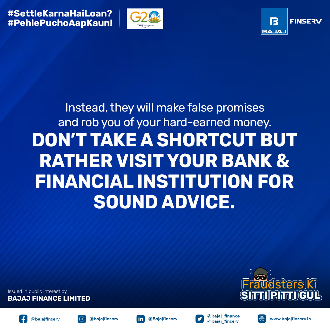 Bajaj_Finance's tweet photo. Listen to Miss Sayani and only take advice from your banks and financial institutions about settlement of loans. Third Party Loan Settlement entities cannot help you settle your debt.

For more information: https://t.co/lPTUX73X8y https://t.co/Pj0xVLUEsG