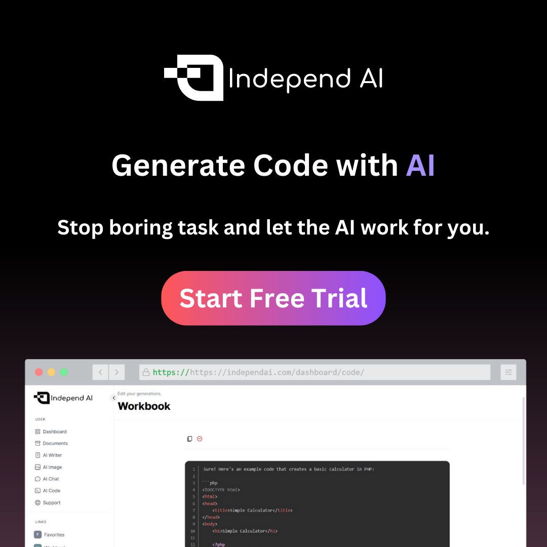 IndependAI's tweet photo. Developers! Work smarter with AI and keep your bosses happy!

#aicode #independai #generateaicode https://t.co/ruDMCxIdPm