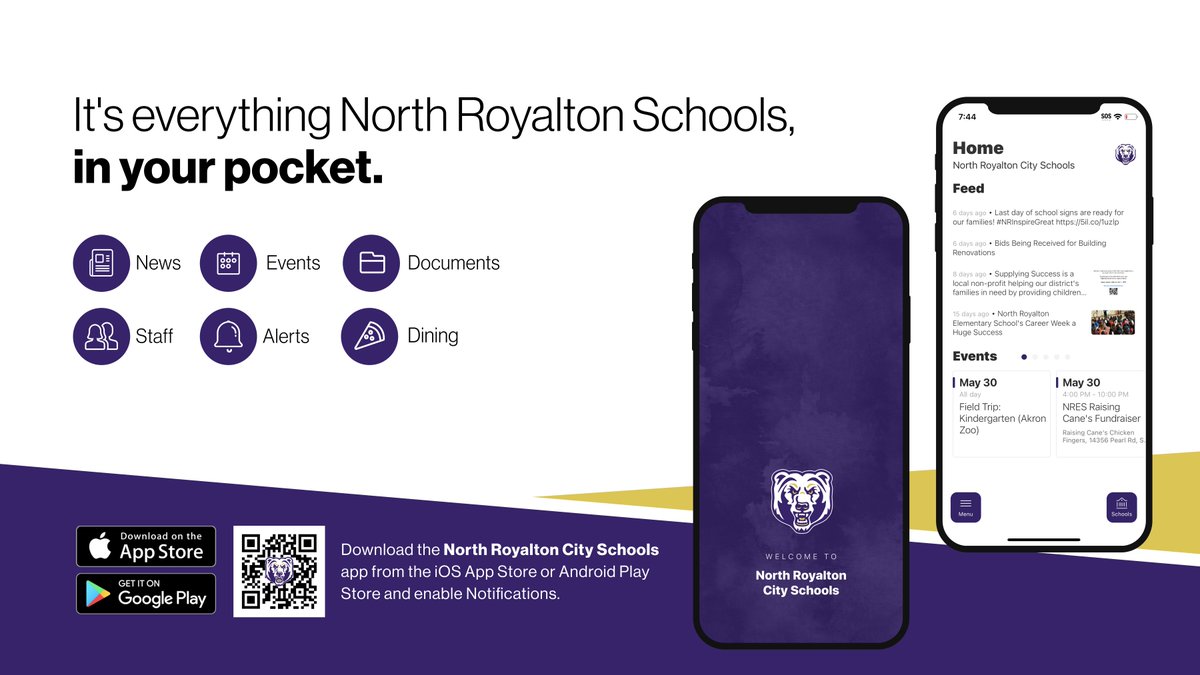 RoyaltonSchools's tweet photo. North Royalton City Schools is excited to announce our new app for mobile phones and website are live.  Stay up-to-date with access to events, documents, news, and student stories. Look for North Royalton City Schools in your app store!  #NRInspireGreat
https://t.co/EjZIb576HC https://t.co/zjOK0uED1V