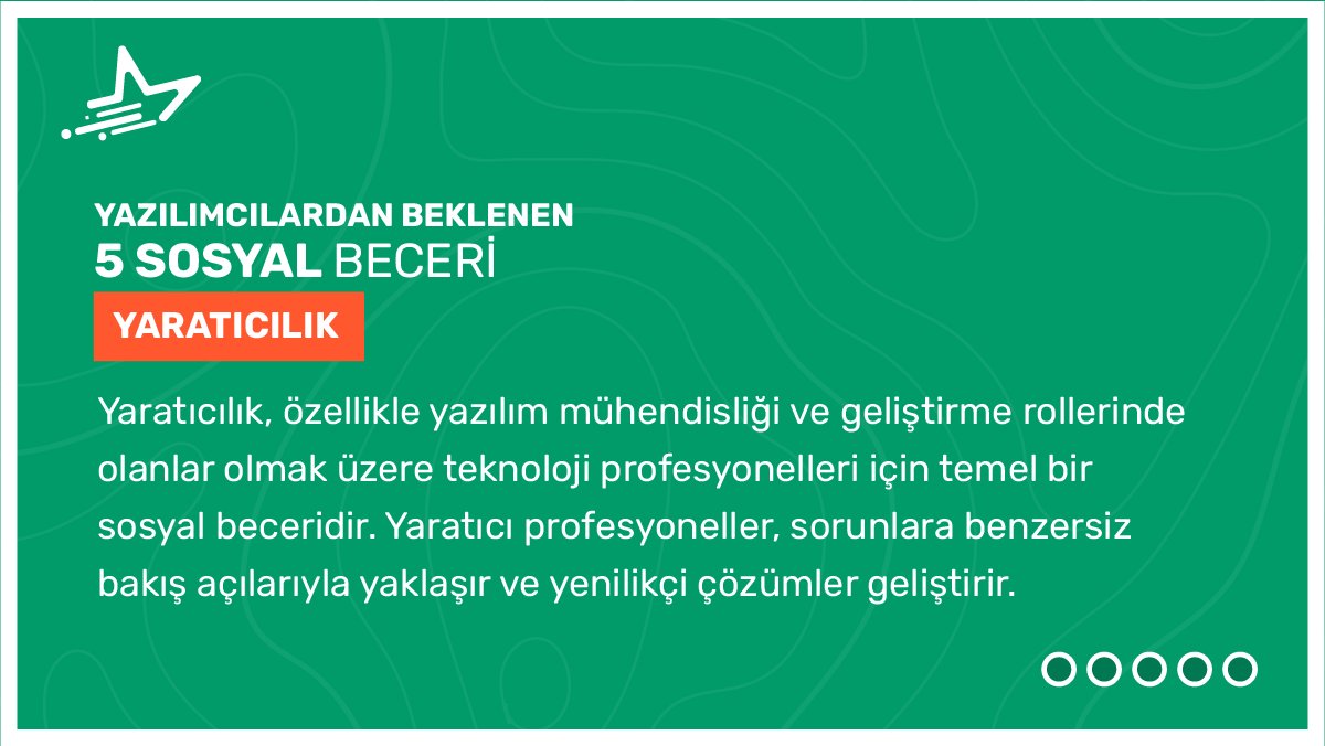 ba_stardev's tweet photo. Bir yazılımcının iş hayatında başarılı olması için, sahip olması gereken önemli sosyal becerilere göz atalım.

#BilgeAdamTeknoloji #StarDevelopmentBootcamp #Development #YetiştirmeProgramı #Yazılım https://t.co/sSY6YmWPN9