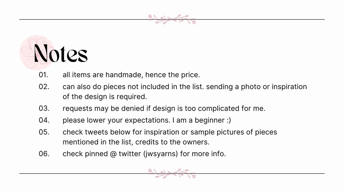jwsyarns's tweet photo. #yarnzcomms 

wts lfb ph 

     ★ crocheted items commission 

𓂋 5 slots 
𓂋 50% dp, rem bal once done or payo
𓂋 1-5 weeks prod time

dm to avail ◡̈
check pinned before claiming a slot !

# keychain crochet bouquet pc photocard holder coaster headband drawstring pouch comms https://t.co/aL8oYaUmRG
