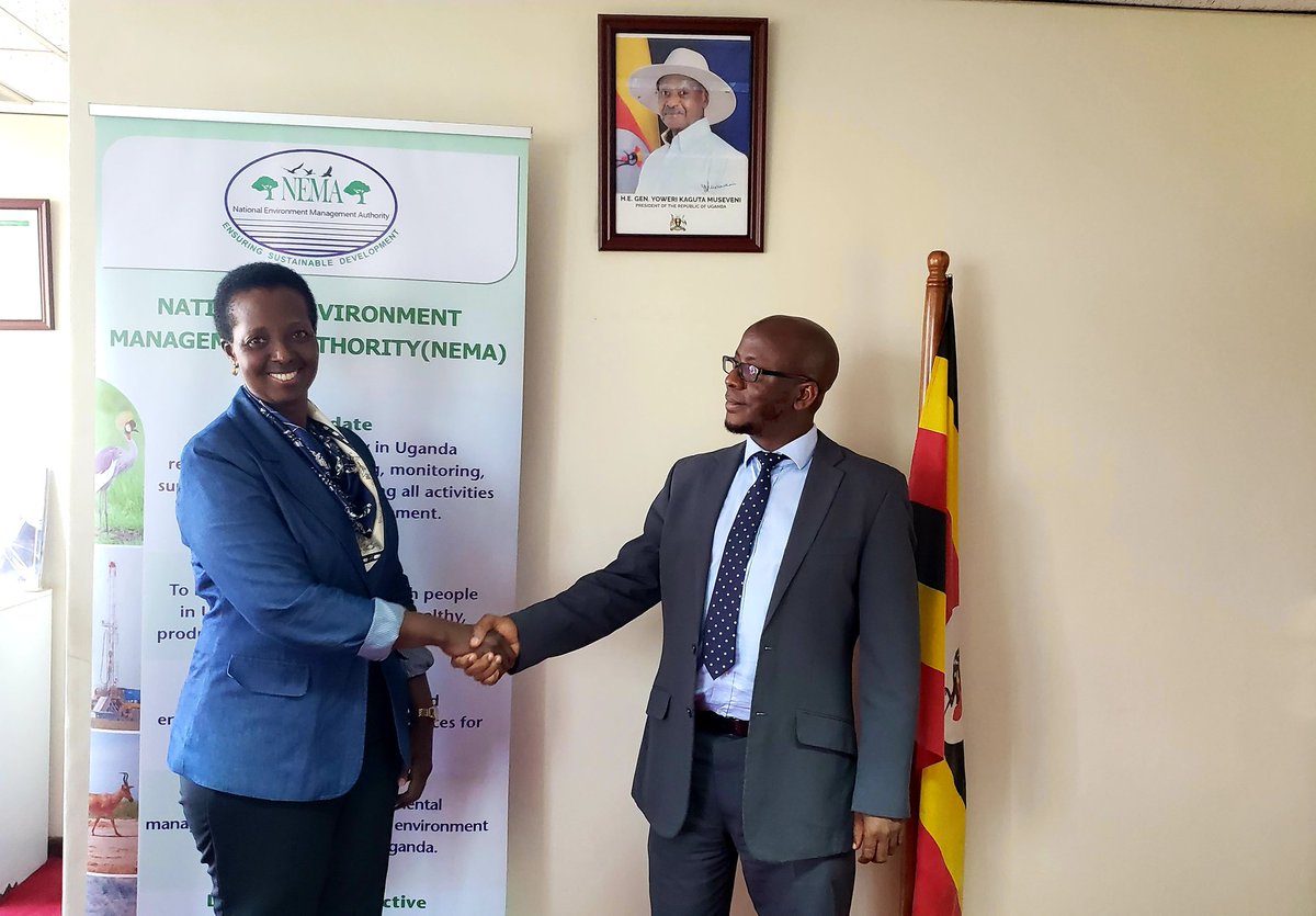 National Environment Management Authority (NEMA) (@nemaug) on Twitter photo This afternoon, the ED of <a href="/UNRA_UG/">UNRA_UGANDA</a> Ms. <a href="/Allen_Kagina/">Allen Kagina</a> paid a courtesy visit to <a href="/nemaugED/">NEMA ED</a> Dr. <a href="/ABarirega/">Barirega Akankwasah, PhD</a> & among other things, discussed ways of further greening road infrastructure in Ug. <a href="/GovUganda/">Government of Uganda</a> <a href="/william110707/">William Lubuulwa</a> <a href="/NKarekaho/">Naomi K Namara</a> <a href="/assempebwa/">Allan Ssempebwa Kyobe, Chart. PR</a> This afternoon, the ED of <a href="/UNRA_UG/">UNRA_UGANDA</a> Ms. <a href="/Allen_Kagina/">Allen Kagina</a> paid a courtesy visit to <a href="/nemaugED/">NEMA ED</a> Dr. <a href="/ABarirega/">Barirega Akankwasah, PhD</a> & among other things, discussed ways of further greening road infrastructure in Ug. <a href="/GovUganda/">Government of Uganda</a> <a href="/william110707/">William Lubuulwa</a> <a href="/NKarekaho/">Naomi K Namara</a> <a href="/assempebwa/">Allan Ssempebwa Kyobe, Chart. PR</a>
