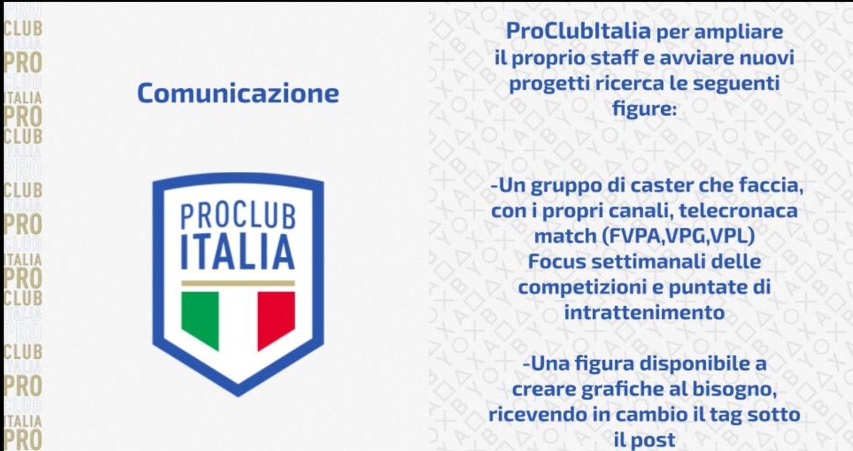 📢COMUNICAZIONE📢 Candidature: discord.gg/q3fbjAQBk2 #FC24 #ProClubItalia