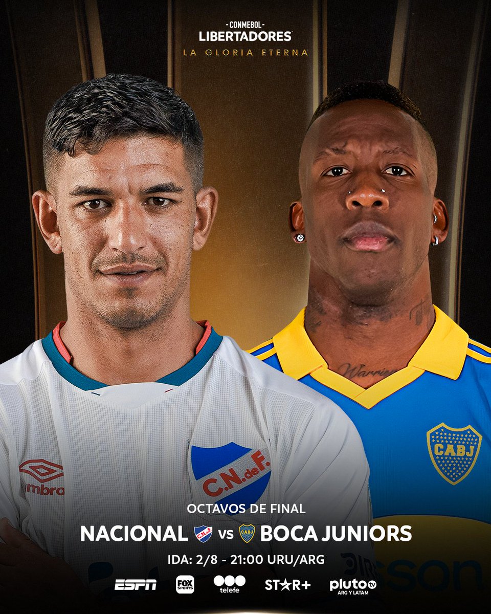 Libertadores's tweet photo. 🇺🇾⚽️🇦🇷 ¡Serie con historia!

🏆🔥 En Montevideo, @Nacional y @BocaJrsOficial abren el mano a mano de Octavos de Final de la CONMEBOL #Libertadores.

#GloriaEterna https://t.co/EUQPm8hbHN