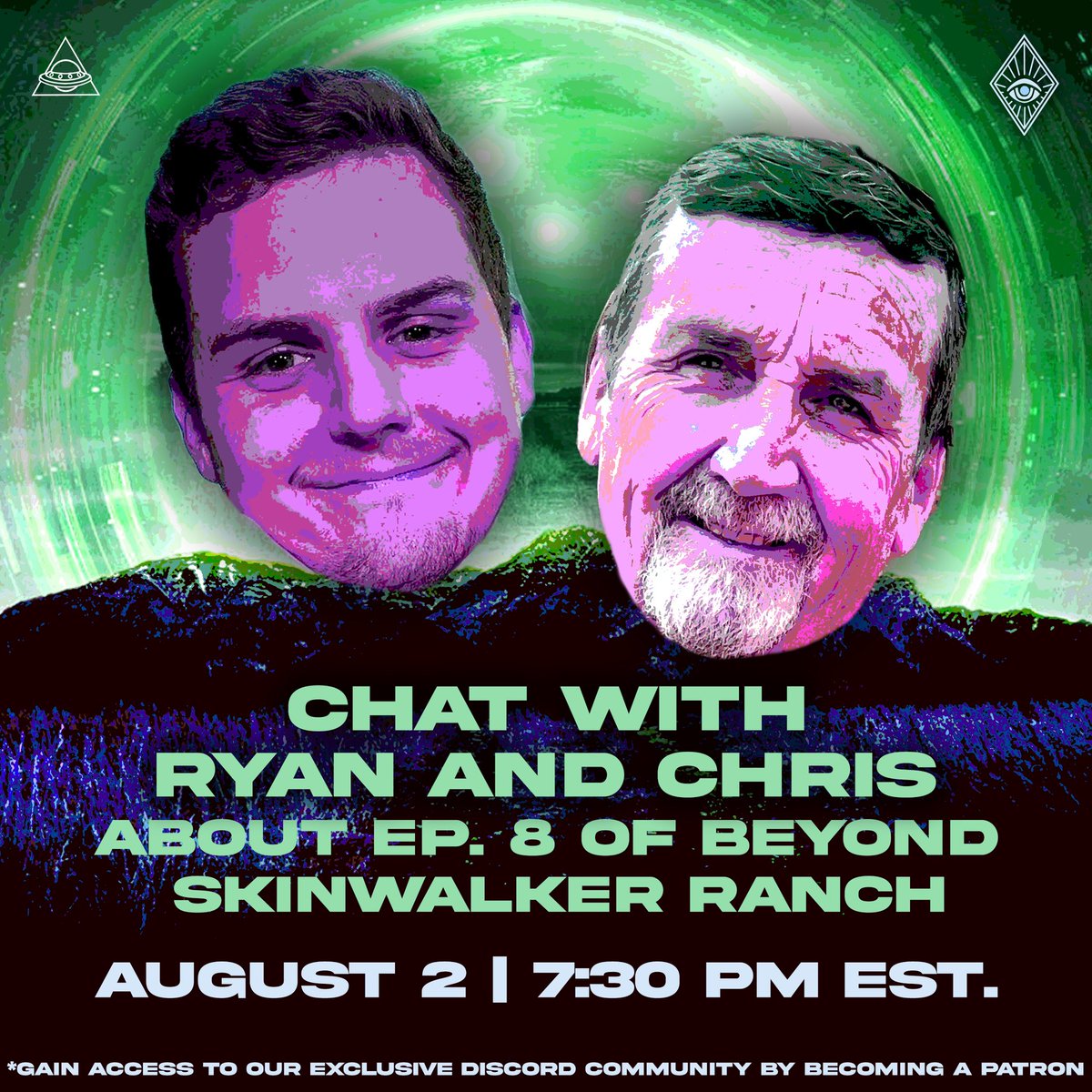 BledsoePodcast's tweet image. Got plans tomorrow night? We do! We’ll be in the 🔴Red Room🔴 chat room in our Patreon exclusive Discord server. Join @RyanDBledsoe and @ufoofgod as they share their thoughts on the Chris Bledsoe episode of Beyond Skinwalker Ranch. Come with your questions! 😇💭