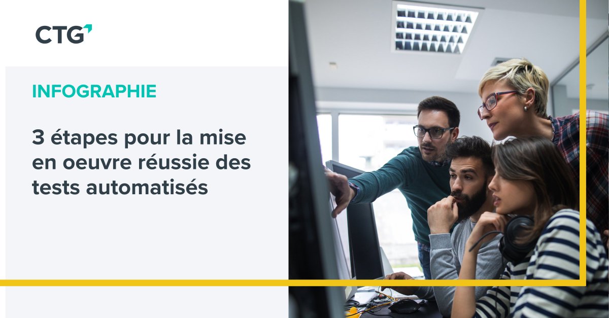 Si l'automatisation des tests peut renforcer la #qualité de vos #applications, son succès dépend de sa mise en œuvre.

Consultez cette #infographie pour découvrir 3 étapes clés pour une mise en œuvre réussie des #TestsAutomatisés. 🚀 bit.ly/43Gs0NL