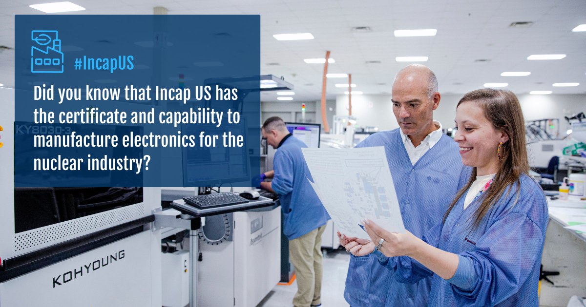 incap_group's tweet photo. 💡 Did you know that Incap US has the certificate and capability to manufacture electronics for the nuclear industry? 👉 With 10CFR50 Appendix B & 10CFR21 Supplier compliance, we adhere to the highest industry standards.
#incapus #electronics #manufactring #nuclearindustry https://t.co/5l5a8YL61T