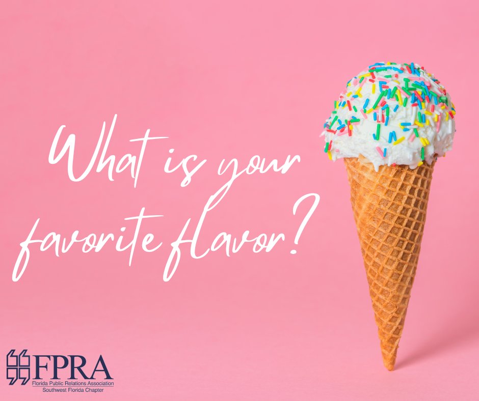 SWFL_FPRA's tweet photo. Hey, #SWFL! As the scorching summer days embrace us, we're eager to know: what's your all-time favorite ice cream flavor? 🍦 Drop a comment for your go-to indulgence for a delightful cool-down! ☀️ https://t.co/Mdelfe3jOX