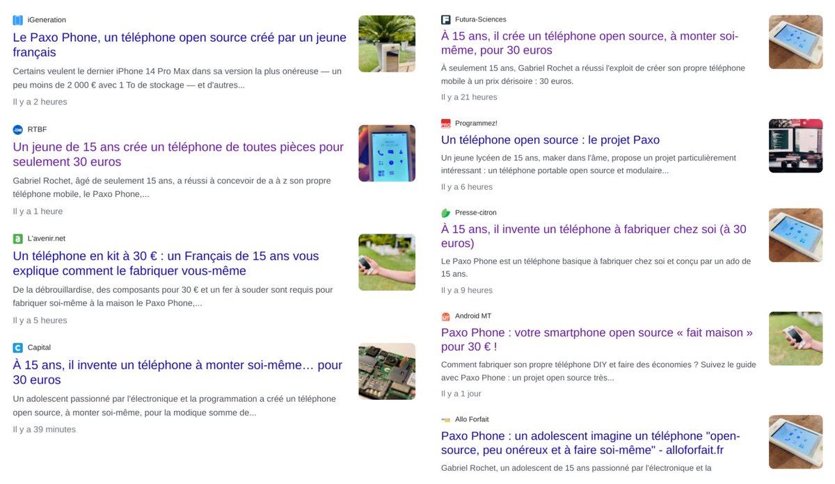 Alexis Kauffmann (@framaka) on Twitter photo 2 millions de vues pour le tweet initial (publié un dimanche matin en plein été) !
Et déjà une belle revue de presse !
Qui insiste sur l'âge de son auteur <a href="/gabrielpaxorch/">Gabriel Rochet</a> le coût modique, le DIY et... le choix open source ;)
#LibreInfluenceur 2 millions de vues pour le tweet initial (publié un dimanche matin en plein été) !
Et déjà une belle revue de presse !
Qui insiste sur l'âge de son auteur <a href="/gabrielpaxorch/">Gabriel Rochet</a> le coût modique, le DIY et... le choix open source ;)
#LibreInfluenceur