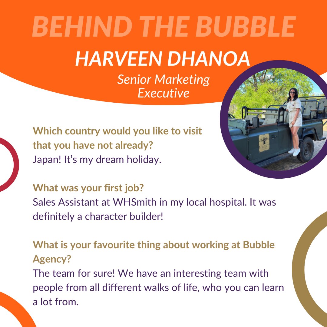 Bubble_Agency's tweet photo. π #BehindTheBubble: Meet Harveen Dhanoa π
In this series, we are taking a look behind the scenes of our amazing team to see what makes them great! Up next is Harveen Dhanoa, Senior Marketing Executive who has been Bubbling for over a year and a half!
#broadcast #marketing https://t.co/nBcfnGqsBH