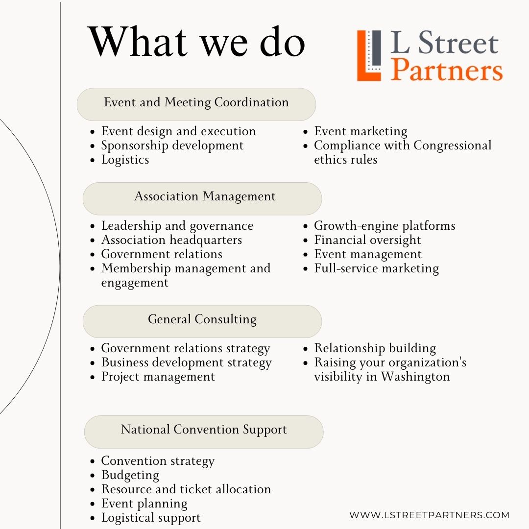 Here is an overview of all the services we offer at L Street! #associationmanagement #consulting #DC