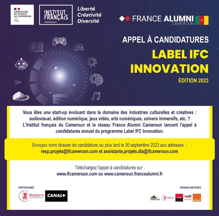 LoumaJobs's tweet photo. L'Institut Français recrute des Start-ups évoluant dans les domaines des industries culturelles et créatives dans le cadre de son programme annuel Label IFC Innovation.

Délai : 30/09/2023

Like et retweet l'information pour la partager avec ton réseau 😉 https://t.co/GOhQVZnyHb