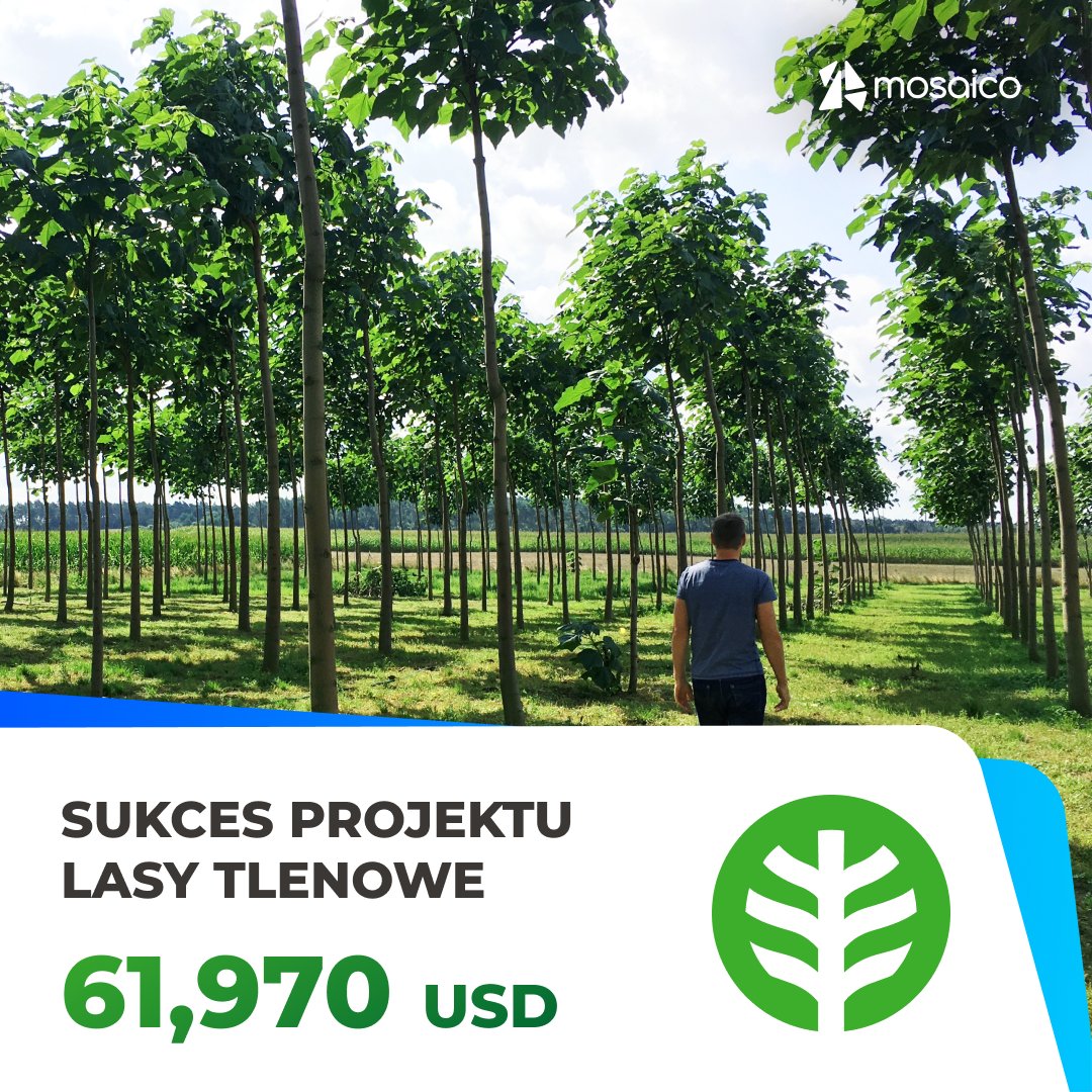 Wczoraj zakończyliśmy sprzedaż tokenów projektu <a href="/LasyTlenowe/">Lasy Tlenowe</a>. Jak prezentuje się podsumowanie zbiórki?
​​👉 3 miesiące
👉 308 inwestorów
👉61,970 USD

Co dalej? Powstaną kolejne plantacje drzew, a część zysków ze sprzedaży drewna trafi do tokenariuszy projektu.

#crowdfunding