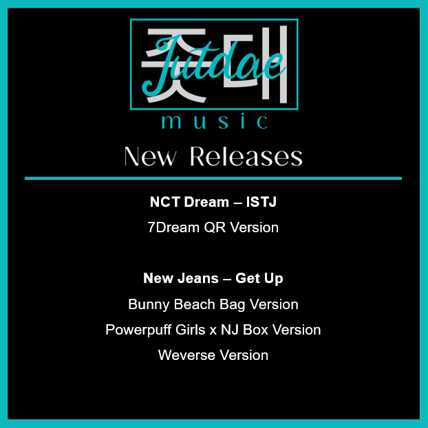 JutdaeMusic's tweet photo. 🎉 Now Available🎉
NCT Dream ISTJ - 7Dream QR Version
New Jeans Get Up - Bunny Beach Bag ver, Powerpuff Girls x NJ Box ver, and Weverse versions!
#jutdae #jutdaemusic #kpopclt #kpopcharlotte #charlottekpop #cltkpop #nckpop #kpopnc #kpopstore #kpopsmallbusiness #kpop #kpopalbum https://t.co/GDh5GknWGB