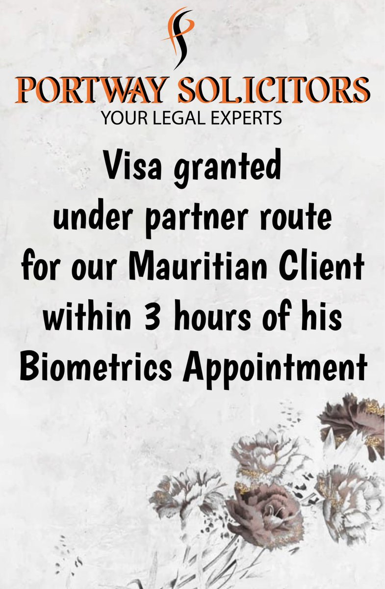 PortwaySol's tweet photo. #Visa #granted under #PartnerRoute for our #Mauritian Client within 3 hours of his #Biometrics Appointment
#UKvisa
#Mauritius π²πΊ to #UK π¬π§
#ClientWins https://t.co/Bkhys7Huuy